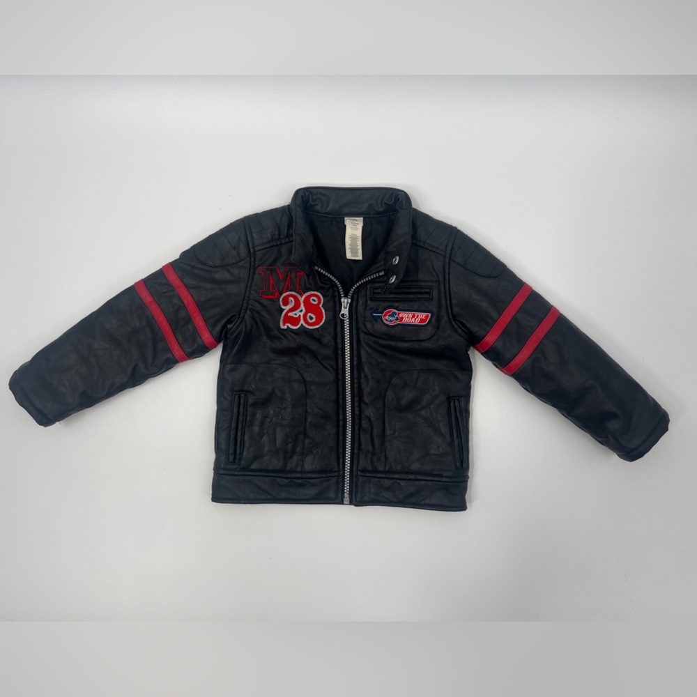 Disney Baby Exclusive Faux Leather Black OwnTheRoad Moto Sports Micky Mouse Coat